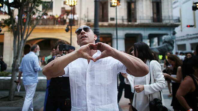 Vin Diesel y la periodista