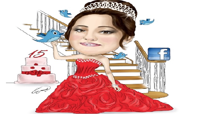 Caricatura de Rubí la quinceañera