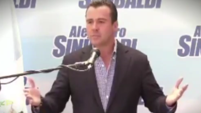 Conferencia de prensa que convocó Sinibaldi en sus oficinas