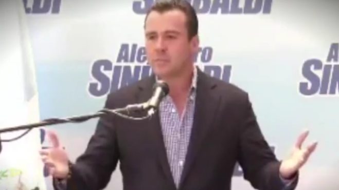 Conferencia de prensa que convocó Sinibaldi en sus oficinas