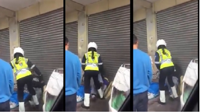 PM, indigentes, policia desalojo
