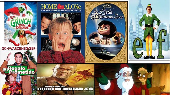 Collage con imágenes de las 10 películas navideñas