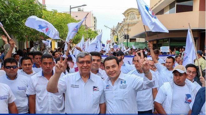 Jimmy Morales y Jafeth Cabrera en campaña de FCN-Nación bajo investigación por ocultar financiamiento