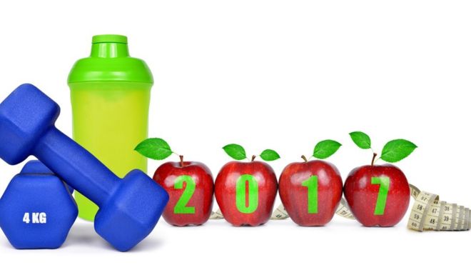 Propósitos año 2017 manzanas pesa ejercicio cinta métrica
