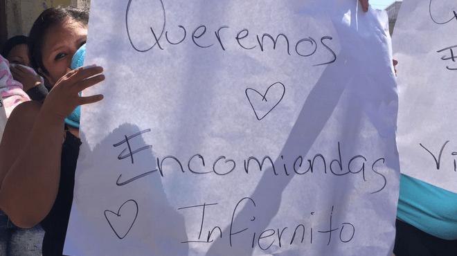 esposas y novias de pandilleros protestan