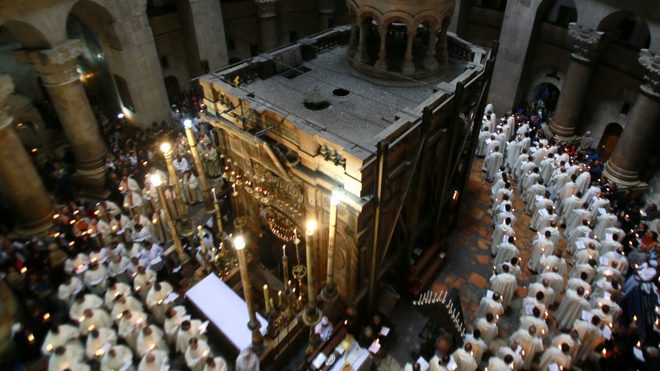 Santo Sepulcro en la Ciudad Vieja de Jerusalén