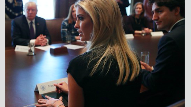 Trump, su hija y Justin Trudeau EEUU Canadá