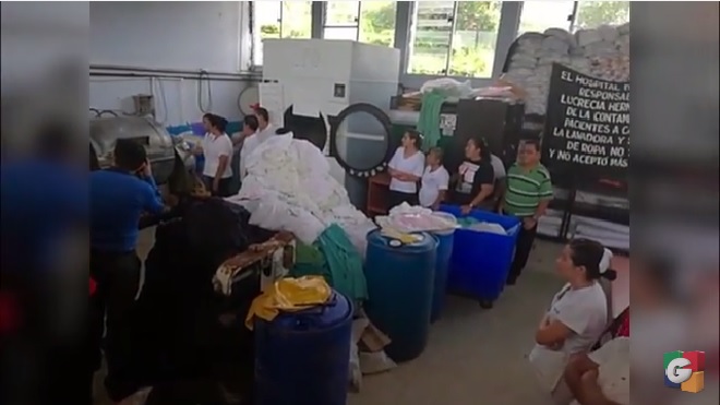En el Hospital Nacional de Cuilapa no tienen presupuesto para reparar las lavadoras y secadoras.
