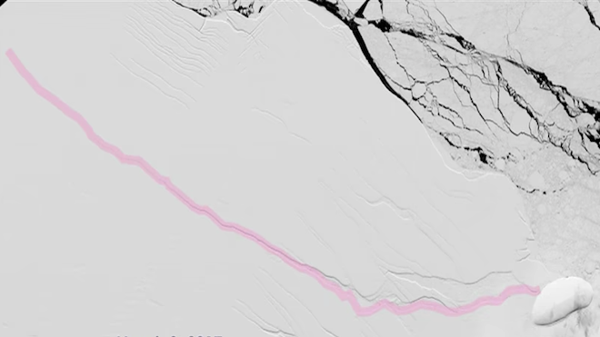 Así es el iceberg gigantesco que se formó en la Antártida