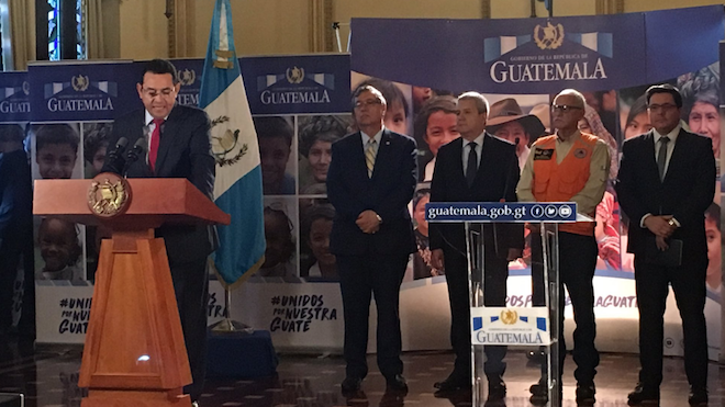 Jimmy Morales declaró Estado de Calamidad pública en las carreteras del país