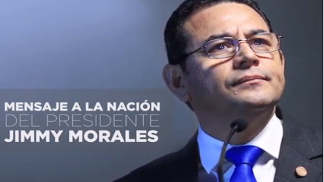 Jimmy Morales se prepara para dar un mensaje a la nación tras señalamientos