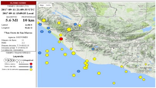 URGENTE Se registra un nuevo sismo de magnitud 5.6