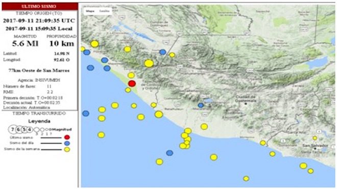 URGENTE Se registra un nuevo sismo de magnitud 5.6