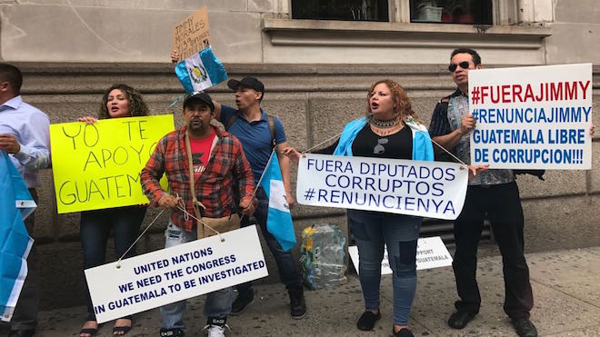 Desde Nueva York guatemaltecos piden renuncia de funcionarios en el #ParoNacional