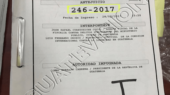 Antejuicio contra presidente Jimmy Morales llega al Congreso