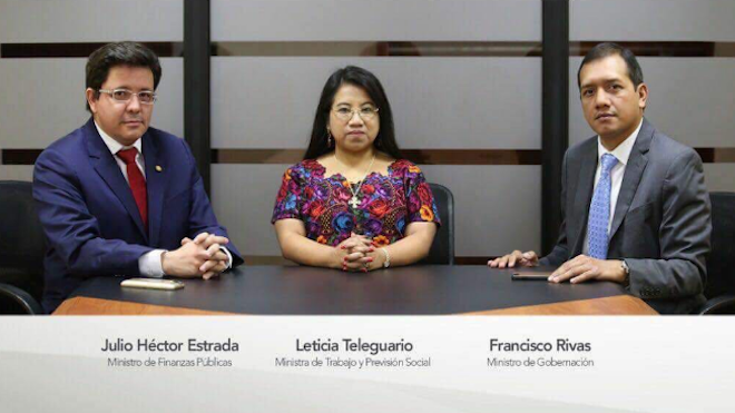 tres ministros de Jimmy Morales