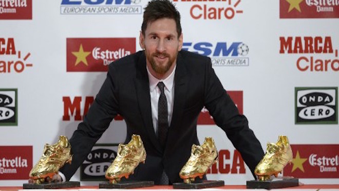 Lionel Messi recibe su cuarta Bota de Oro