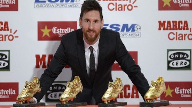 Lionel Messi recibe su cuarta Bota de Oro