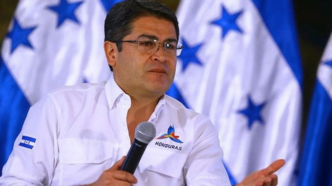 El presidente Juan Orlando Hernández pide respetar resultados. Él ganó