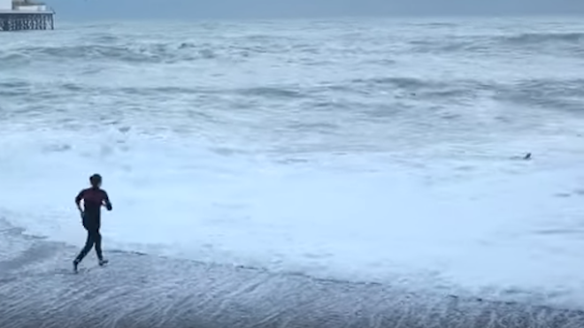 VIDEO: La dueña de un perro se arroja al mar para rescatarlo