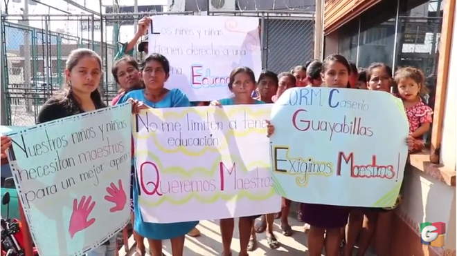 Padres de familia denuncian públicamente la falta de docentes en Chiquimula