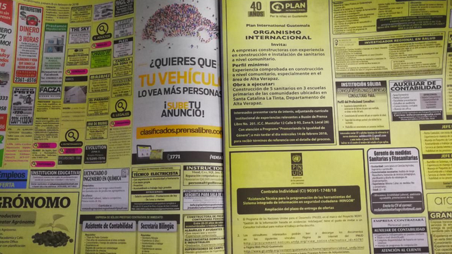 Clasificado de Prensa Libre, se busca Fiscal General
