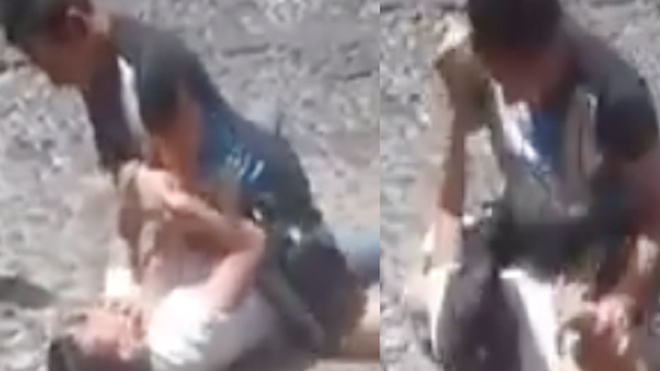 VIDEO: Estudiantes convierten calles de La Antigua en ring callejero
