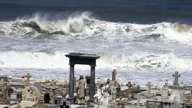 Cómo la "bomba ciclónica" que afectó Estados Unidos generó las gigantescas olas que inundaron la costa de Puerto Rico seis meses después del paso del huracán Irma