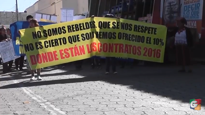 Inquilinos del Mercado Municipal de Chiantla realizaron una manifestación