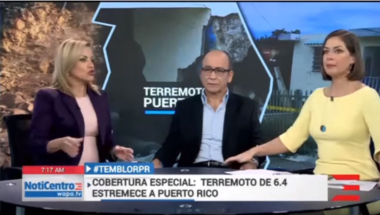 Terremoto de Puerto Rico queda grabado en transmisión de noticiero