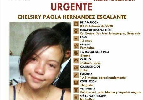El caso de Chelsiry Paola, la niña 12 años que apareció calcinada un día después de su desaparición