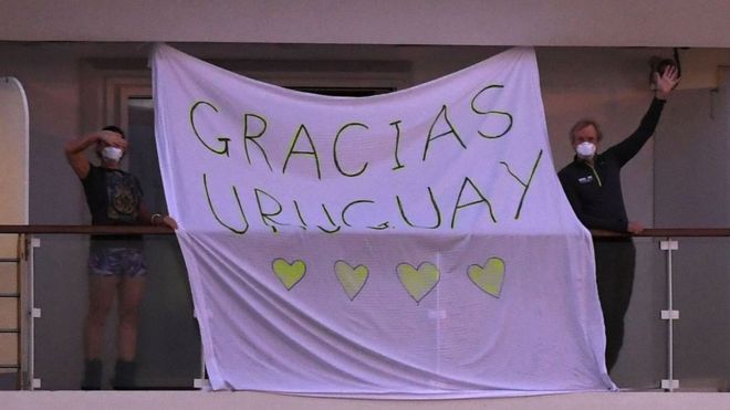 Coronavirus en Uruguay | La historia del crucero australiano con covid-19 rechazado por varios países y el “corredor humanitario” que encontró en Montevideo
