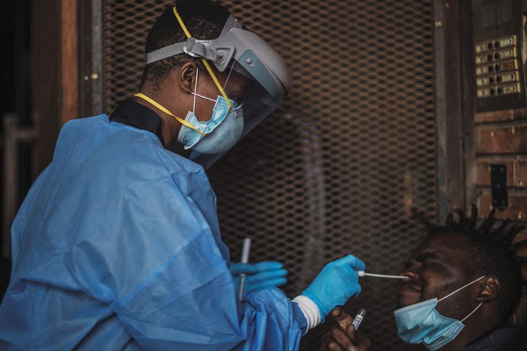 Prueba de coronavirus en Sudafrica