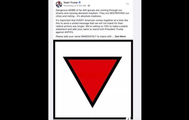 Facebook y Trump: la red social elimina anuncios de campaña de Trump por incluir un símbolo usado en la Alemania nazi