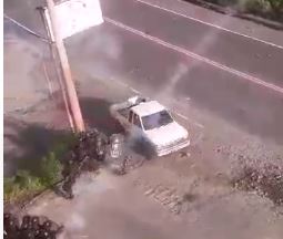 Video: el momento en el que manifestantes utilizan picop para arrollar a agentes de la PNC