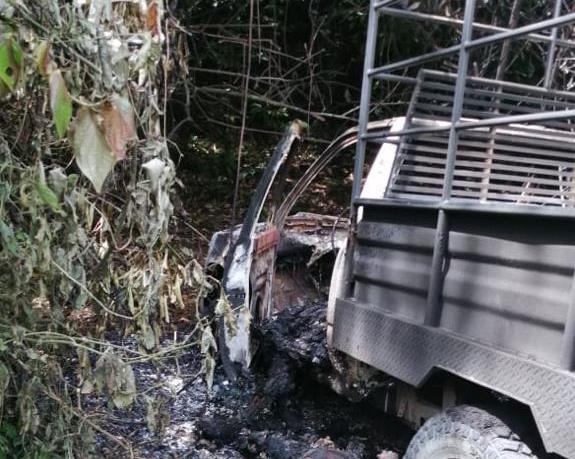 Huehuetenango: Localizan tres cuerpos carbonizados en dos vehículos