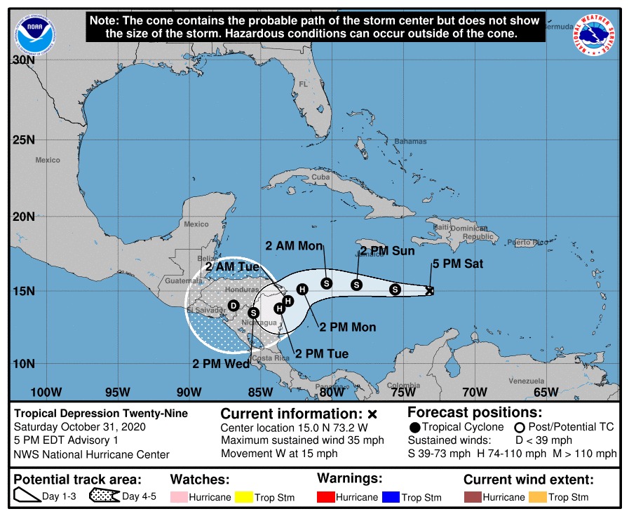 Depresión Tropical 29 se fortalece y pasa a categoría de Tormenta