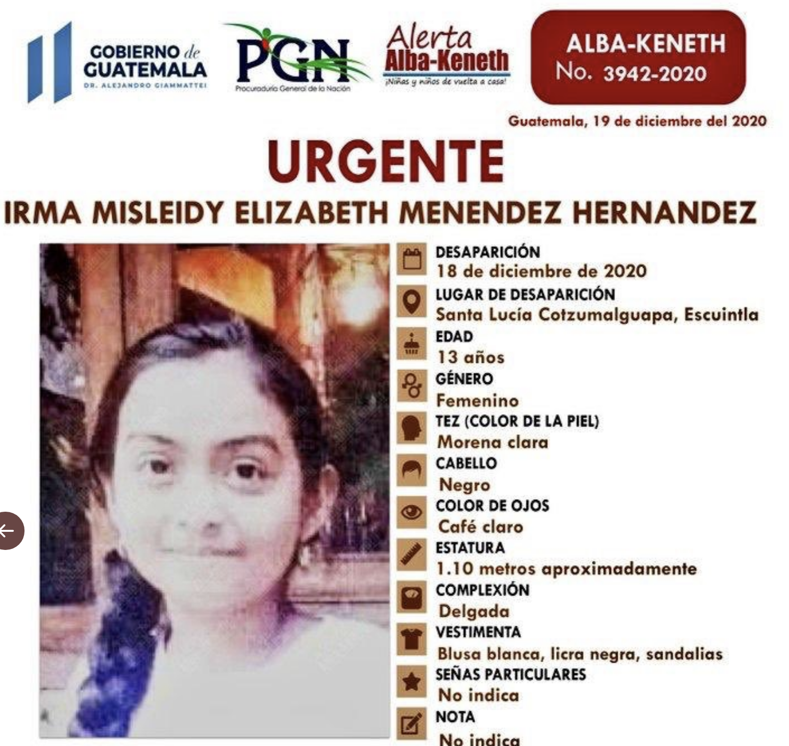 Continúa investigación por muerte de niña en Santa Lucía Cotzumalguapa, Escuintla