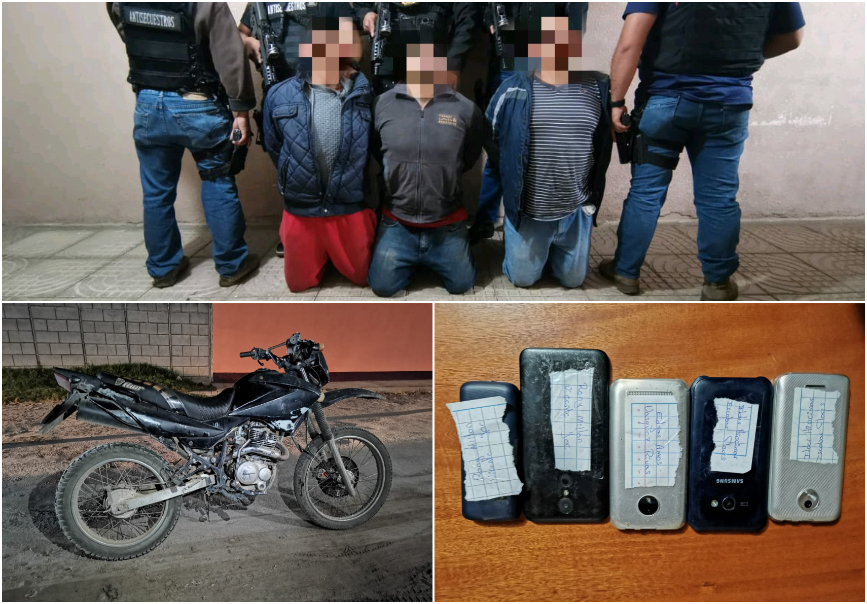 Así capturaron a una banda de presuntos secuestradores en Quetzaltenango