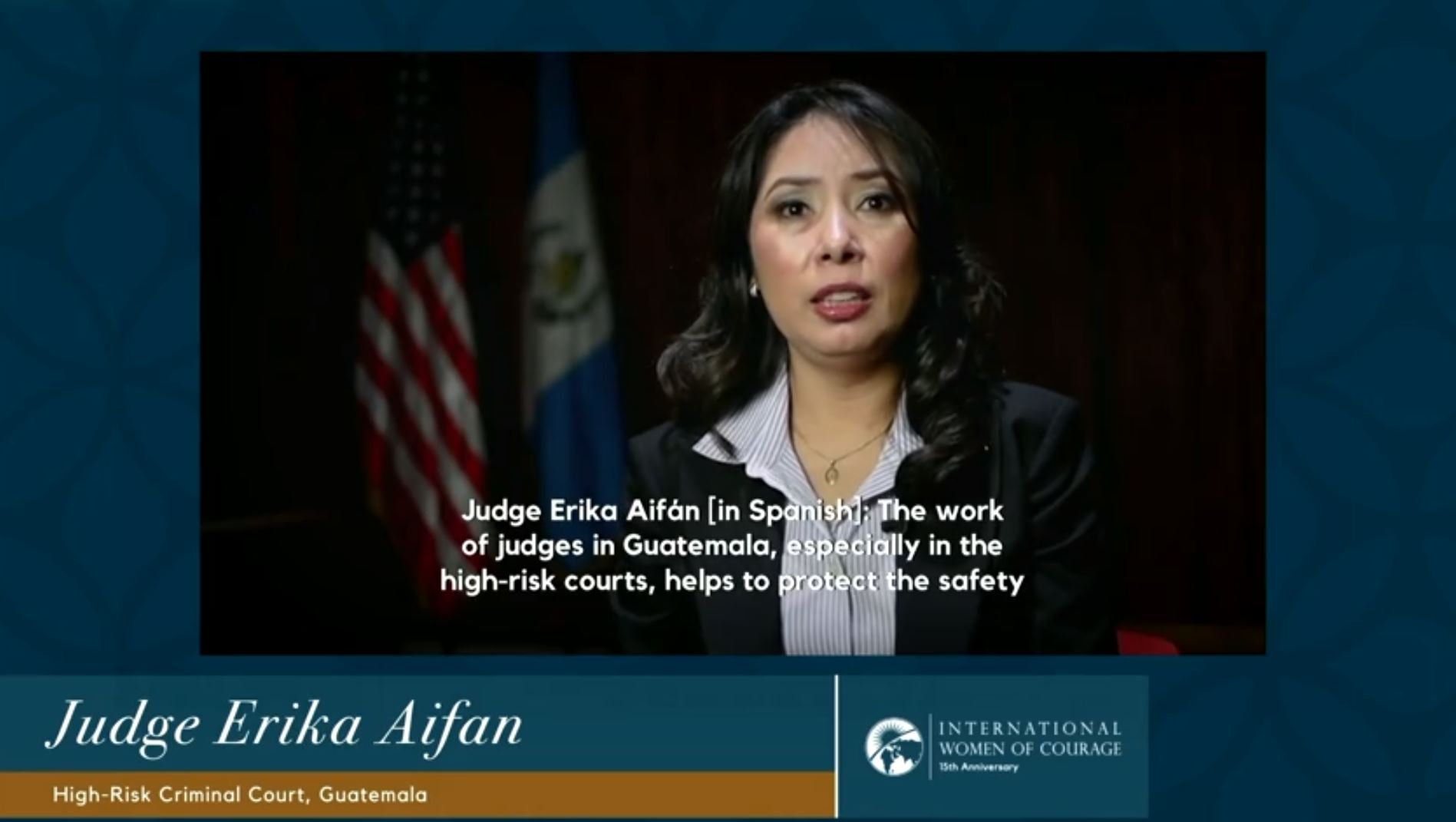 Estados Unidos reconoce a jueza Erika Aifán con el premio Mujer Coraje