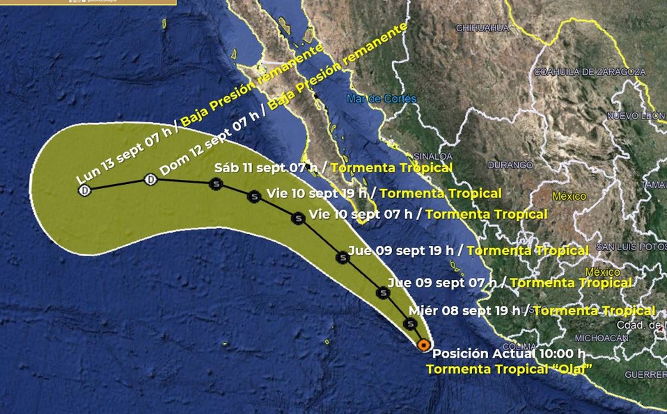 Olaf: la nueva tormenta que se formó en el Pacífico y amenaza las costas mexicanas