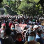Magisterio manifiesta en la capital y la PMT recomienda rutas alternas por complicaciones en el tránsito