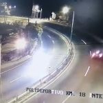 Queda grabado el brutal accidente de tránsito en la ruta Interamericana y que interrumpió el servicio de energía eléctrica