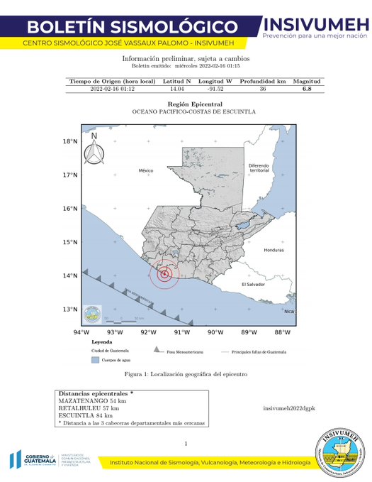 Temblor en Guatemala: sismo de 6.8 grados remece varios puntos del país