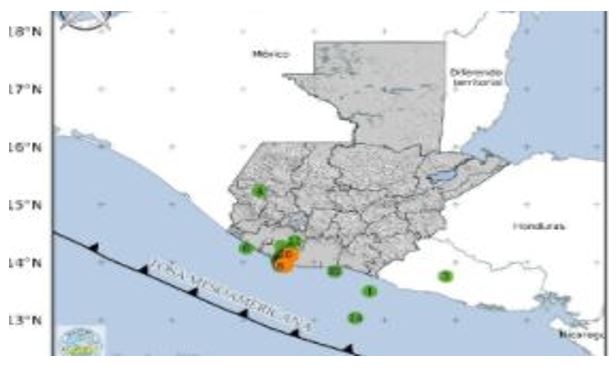 MAPA DE SISMOS EN GUATEMALA