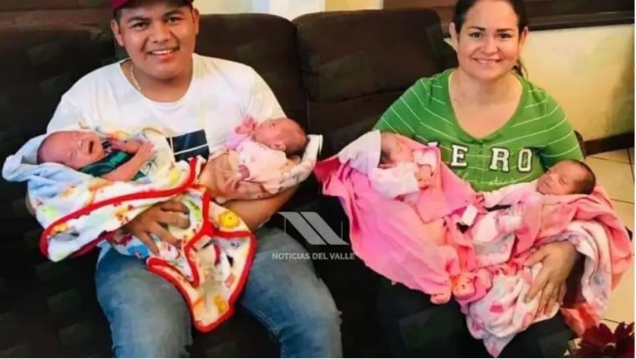 “Me puse muy feliz”: el relato de una pareja que tuvo cuatrillizos en el departamento de Chiquimula y las dificultades que pasaron