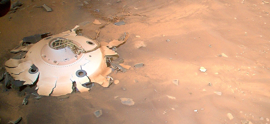 Fotografía de los restos de una nave espacial