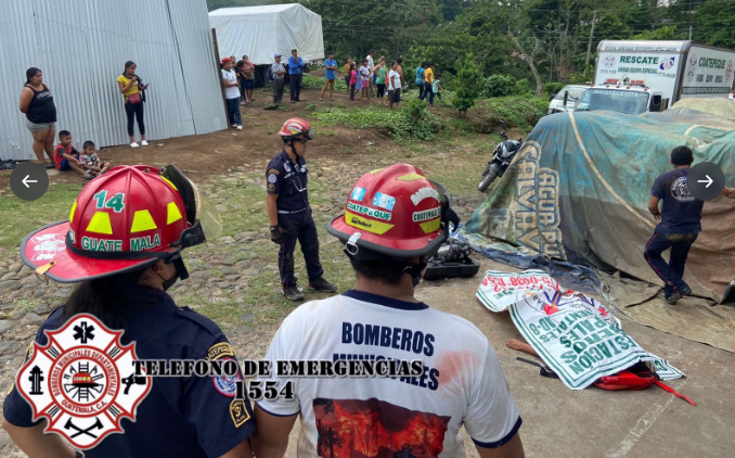 Fotografía del lugar que cayeron dos personas en Coatepeque