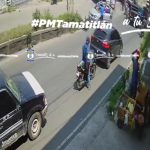 Cámara capta el momento en que una pareja de esposos es arrollada en su motocicleta en Amatitlán
