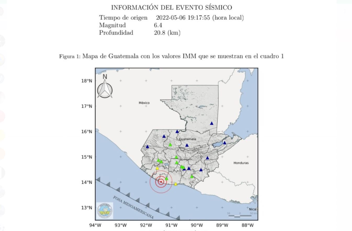 Temblor de 5.6 grados sacude gran parte de Guatemala
